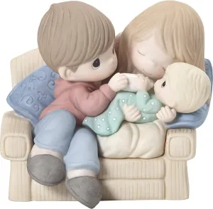 Precious Moments 192019 A Baby Makes Love Stronger Couple with Baby Bisque Porcelain Figurine