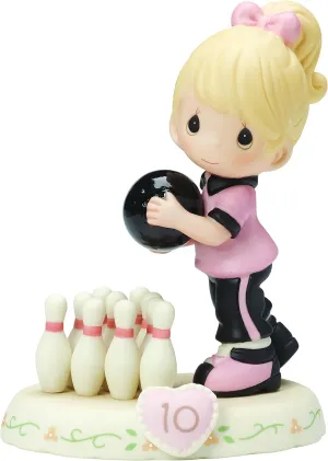 Precious Moments, Growing In Grace, Age 10, Bisque Porcelain Figurine, Blonde Girl, 154037