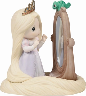 Precious Moments Disney Princess Rapunzel Bisque Porcelain Figurine | Heartfelt Collectible Decor and Gift for Any Occasion