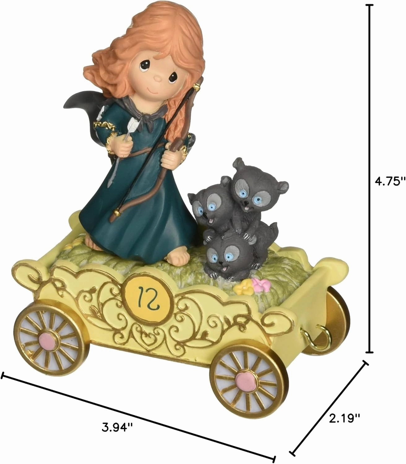 Precious Moments Disney Showcase Collection "Fulfill Your Dreams" - Age 12 Birthday Parade Resin Figurine, Disney Princess Merida Theme, 133406