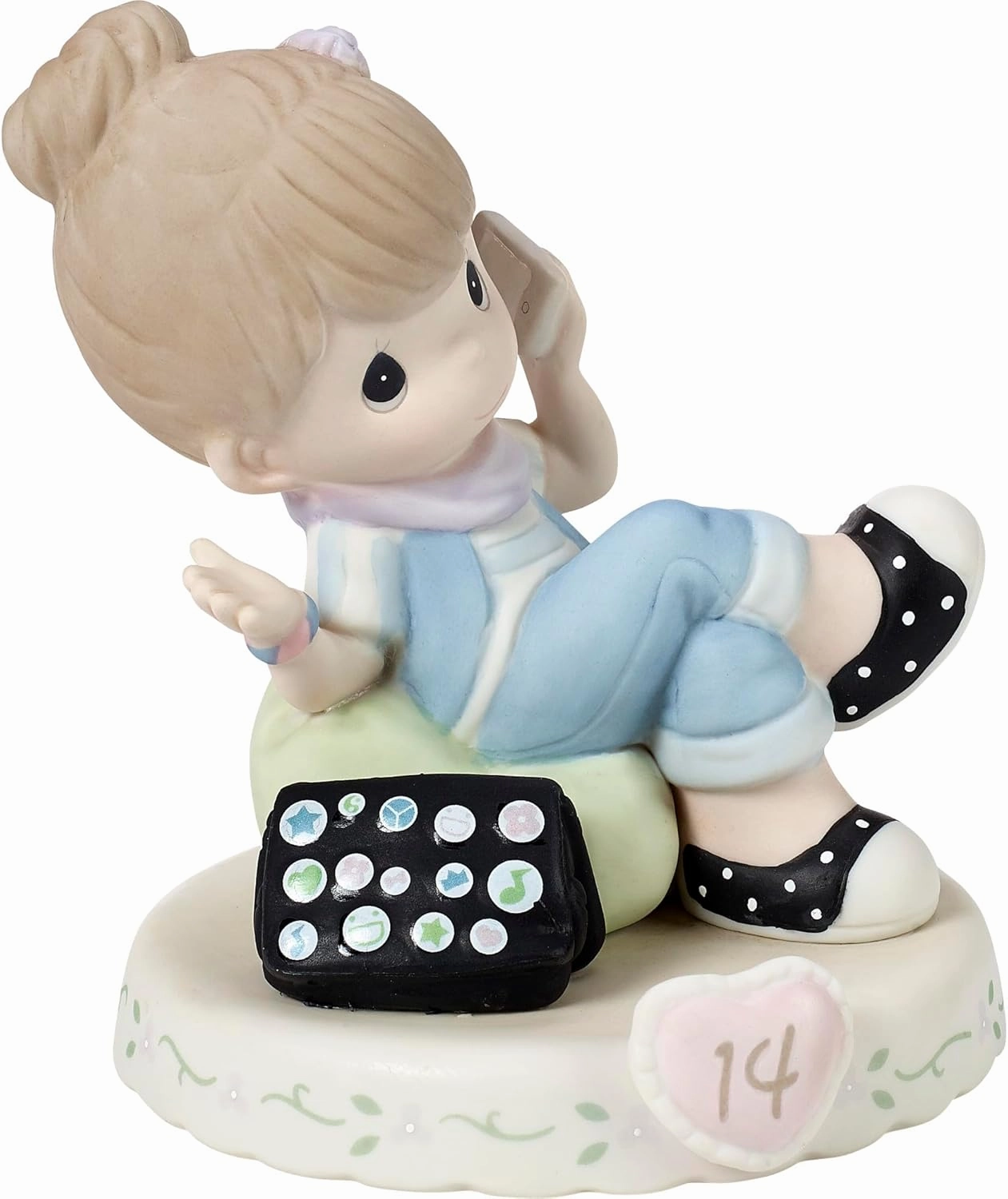 Precious Moments Growing in Grace Age 14 Collectible Porcelain Figurine, Brunette Girl - Ideal Keepsake for Birthdays, Anniversaries, and Special Occasions