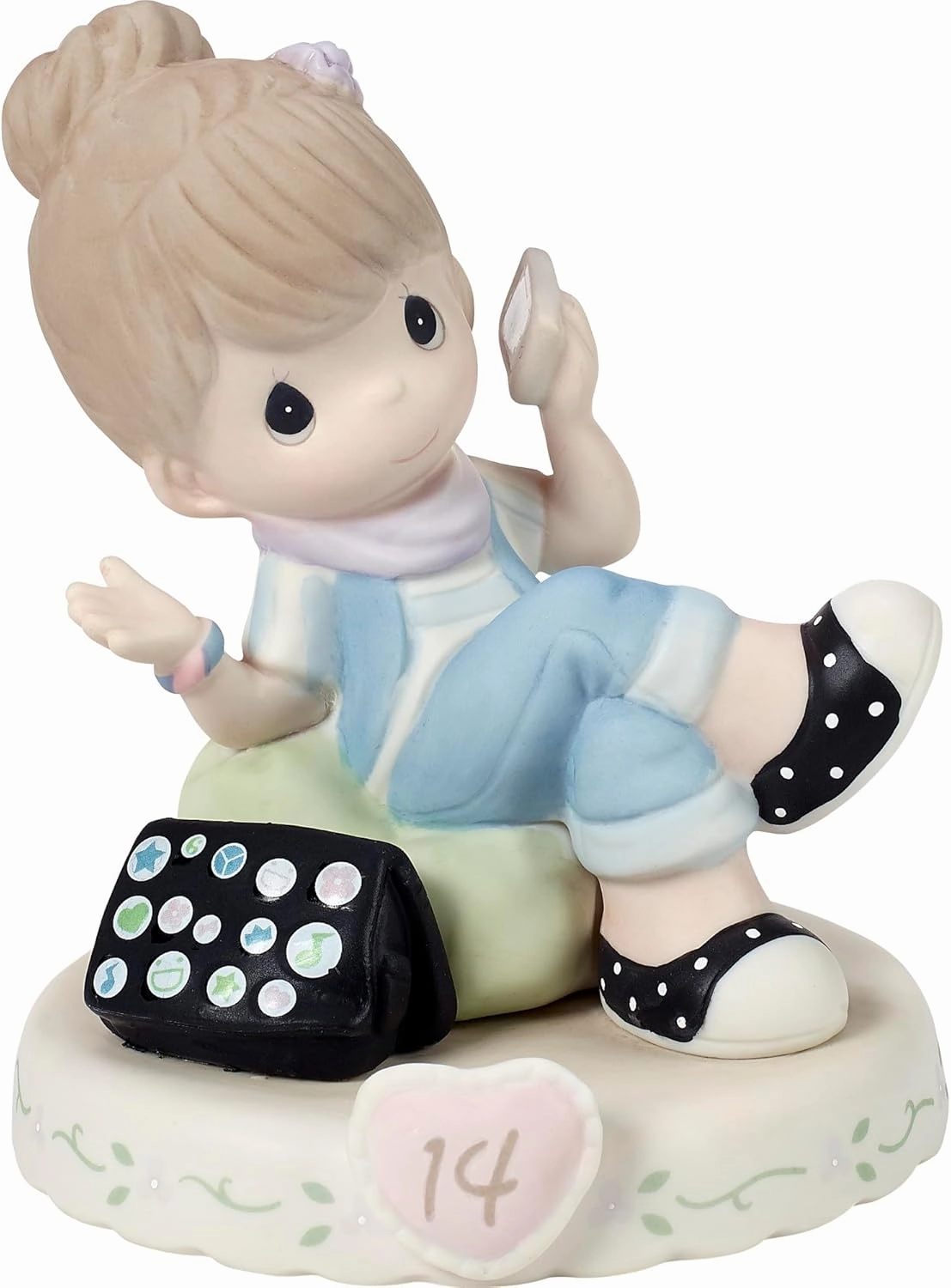 Precious Moments Growing in Grace Age 14 Collectible Porcelain Figurine, Brunette Girl - Ideal Keepsake for Birthdays, Anniversaries, and Special Occasions