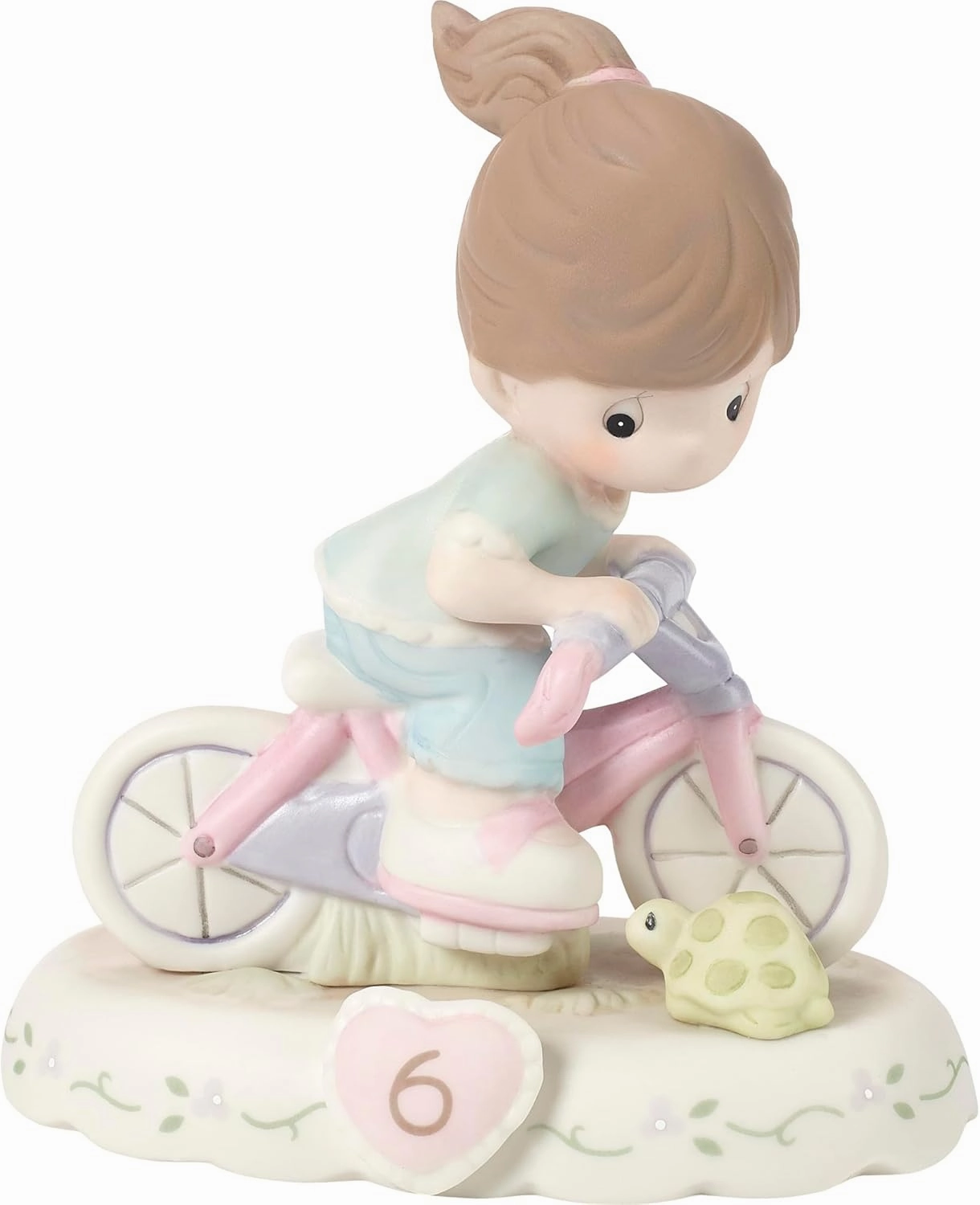 Precious Moments Growing In Grace, Age 6 Brunette Girl Figurine - Porcelain Keepsake for Birthday Celebrations, Collectible Home Décor