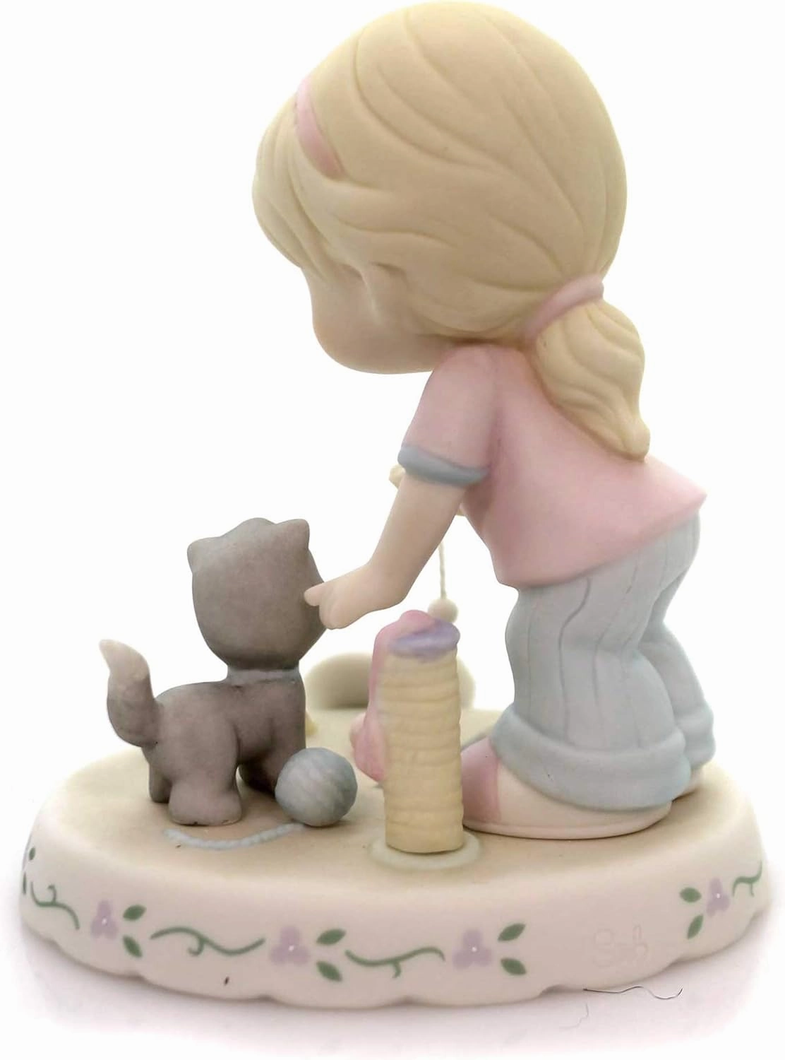 Precious Moments, Growing In Grace, Age 7, Bisque Porcelain Figurine, Blonde Girl, 154034
