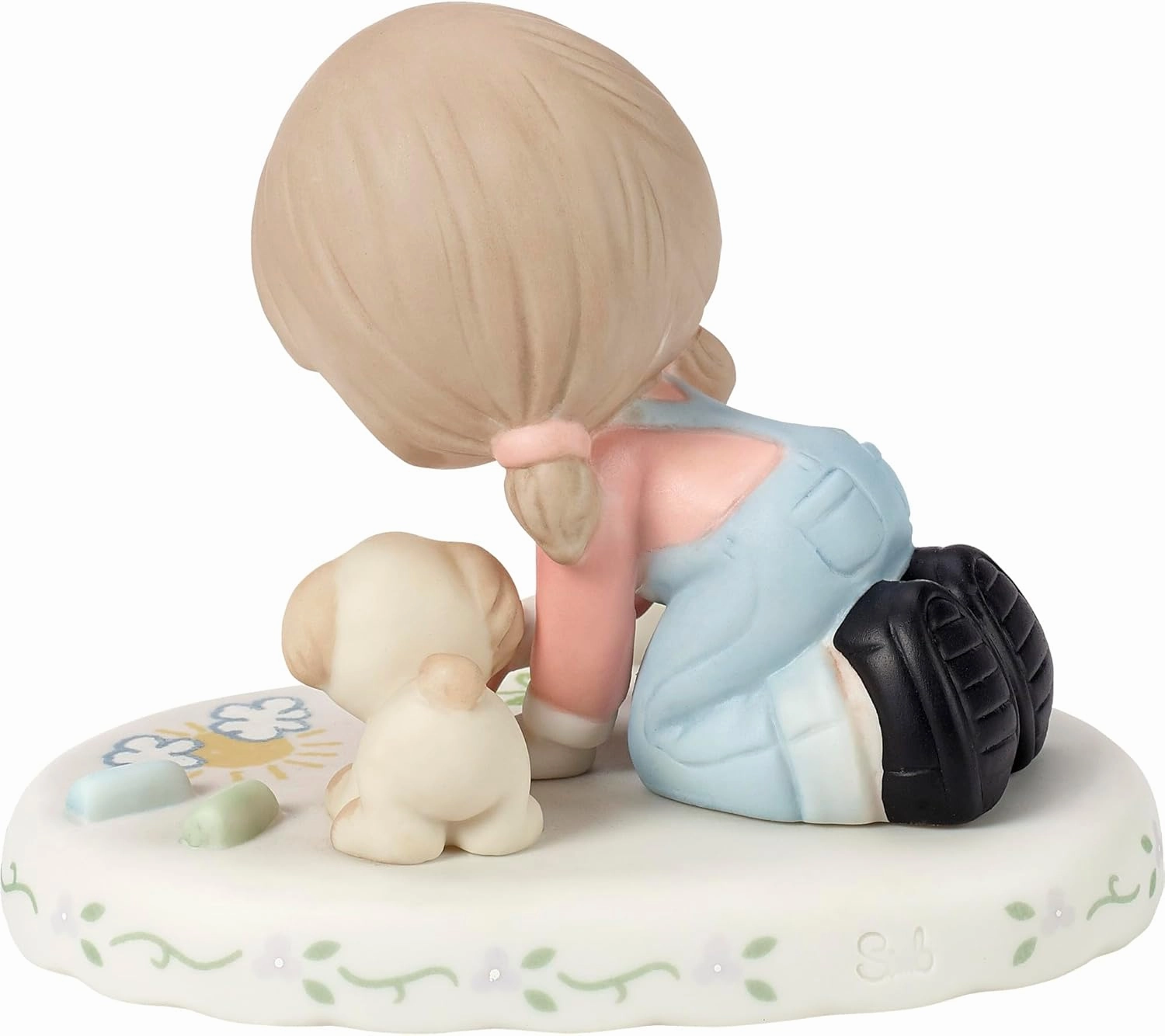 Precious Moments Growing In Grace, Age 8, Bisque Porcelain Birthday Figurine for 8 Year Old Girls, Brunette Girl, 154035B