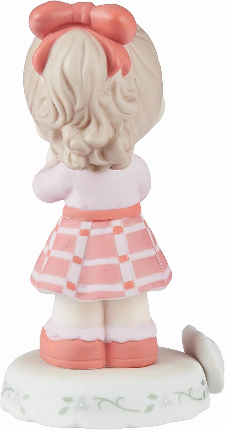 Precious Moments, Growing In Grace, Age 9, Bisque Porcelain Figurine, Brunette Girl, 154036B
