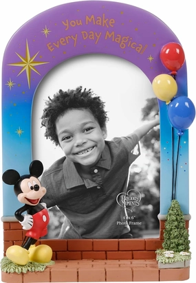 Precious Moments Mickey Mouse Picture Frame | You Make Every Day Magical Disney MickeyMouse Resin/Glass Photo Frame | 4" x 6" Photo | Disney Decor & Gifts