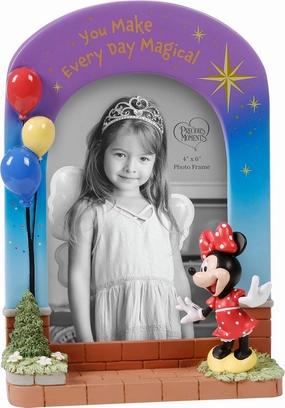 Precious Moments Minnie Mouse Picture Frame | You Make Every Day Magical Disney Minnie Mouse Resin/Glass Photo Frame | 4" x 6" Photo | Disney Decor & Gifts
