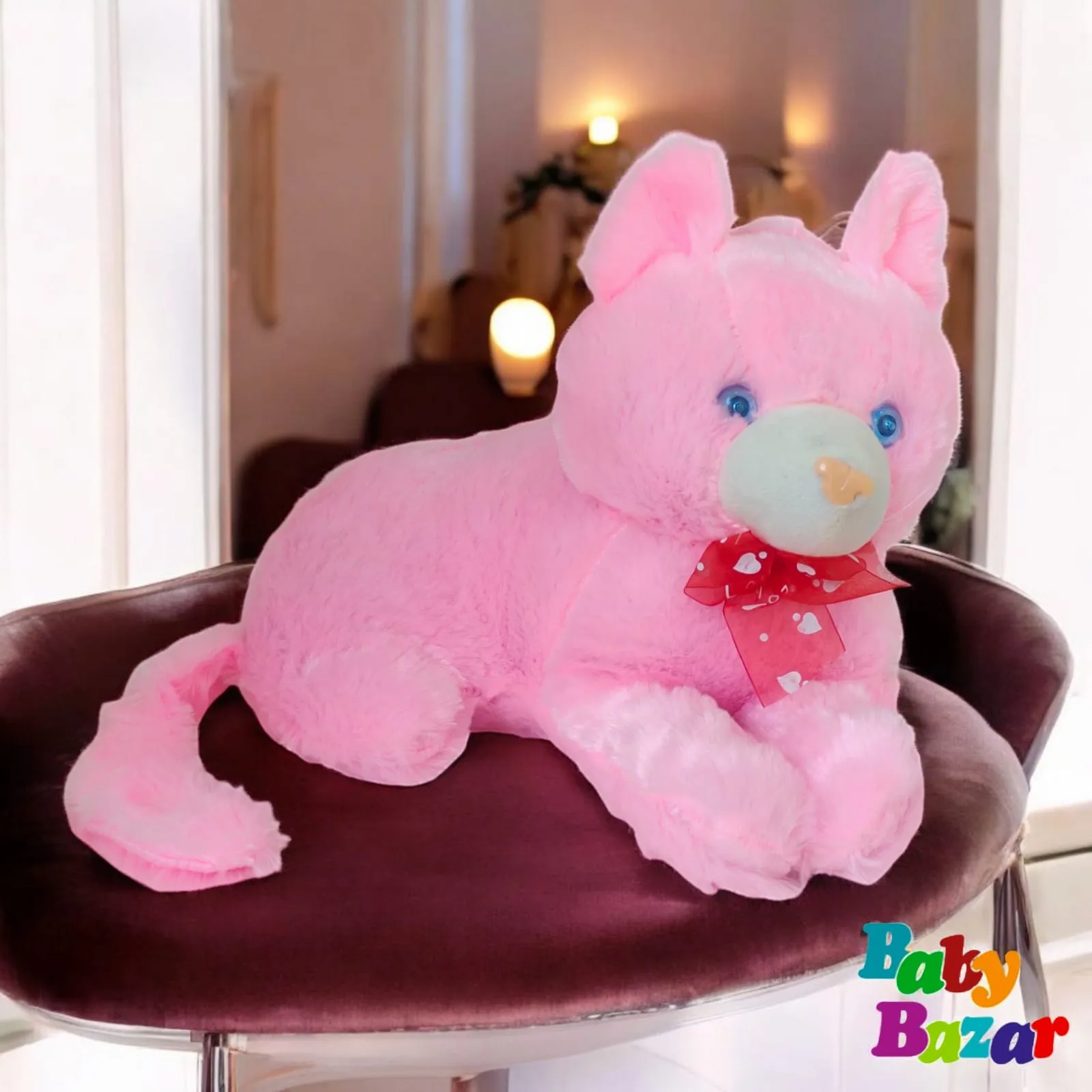 Premium Pink Musical Cat Soft Toy Imported & Super Soft for Kids