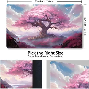 Premium Stitched MTG Playmat with Zones and Non-Slip Rubber Backing - TCG Play Mat for MTG and Other Card Games - Colorful Design with Vintage Look and Feel (DKT (87),No Zones)