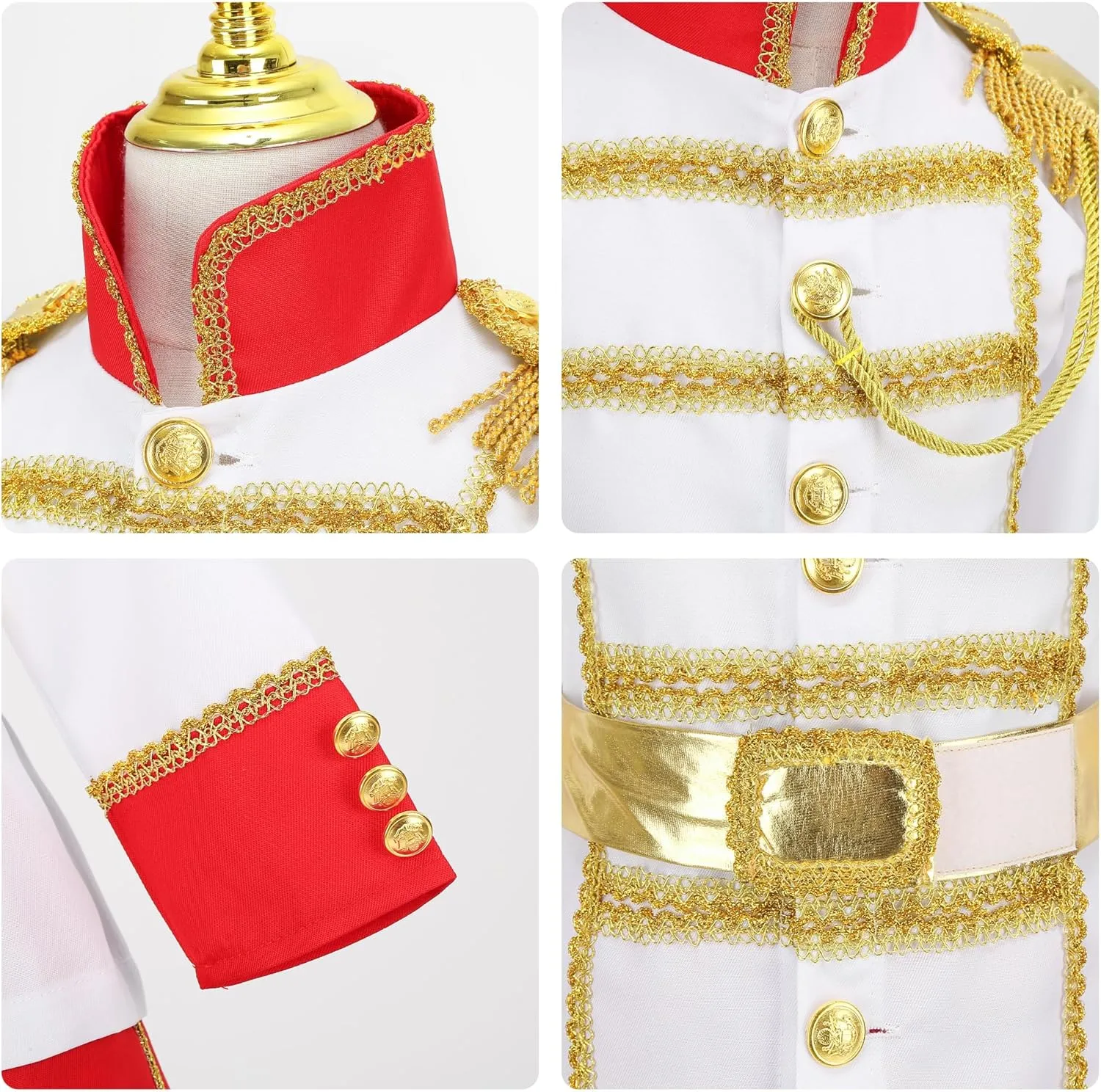 Prince Charming Costume for Kid Boys with Prince Accessories Age 3-8