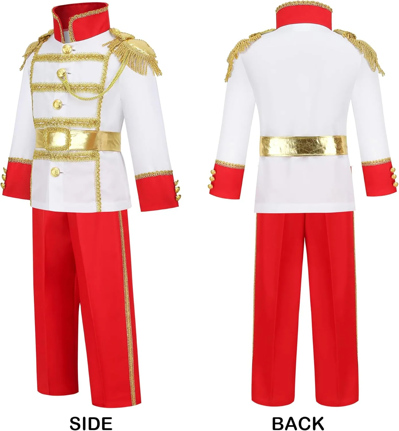 Prince Charming Costume for Kid Boys with Prince Accessories Age 3-8