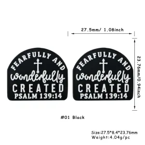 Psalm Fearfully and Wonderfully Created Silicone Focal Beads Wholesale