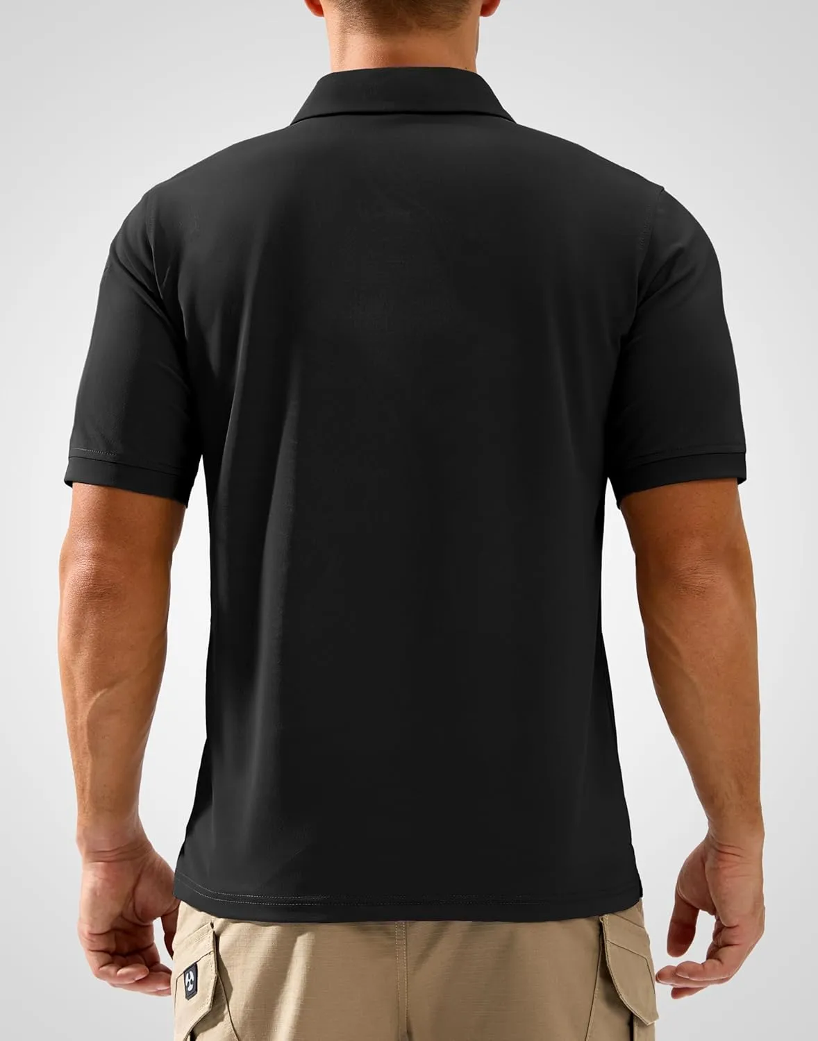 Pudolla Mens Tactical Shirts Short Sleeve Golf Work Polos Moisture Wicking Dry Collared Shirt Lightweight Polo Shirt