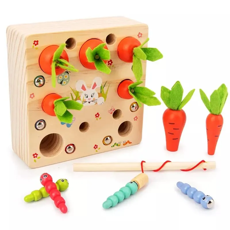 Pull Out Raddish Magnetic Insect Catching Game for Kids