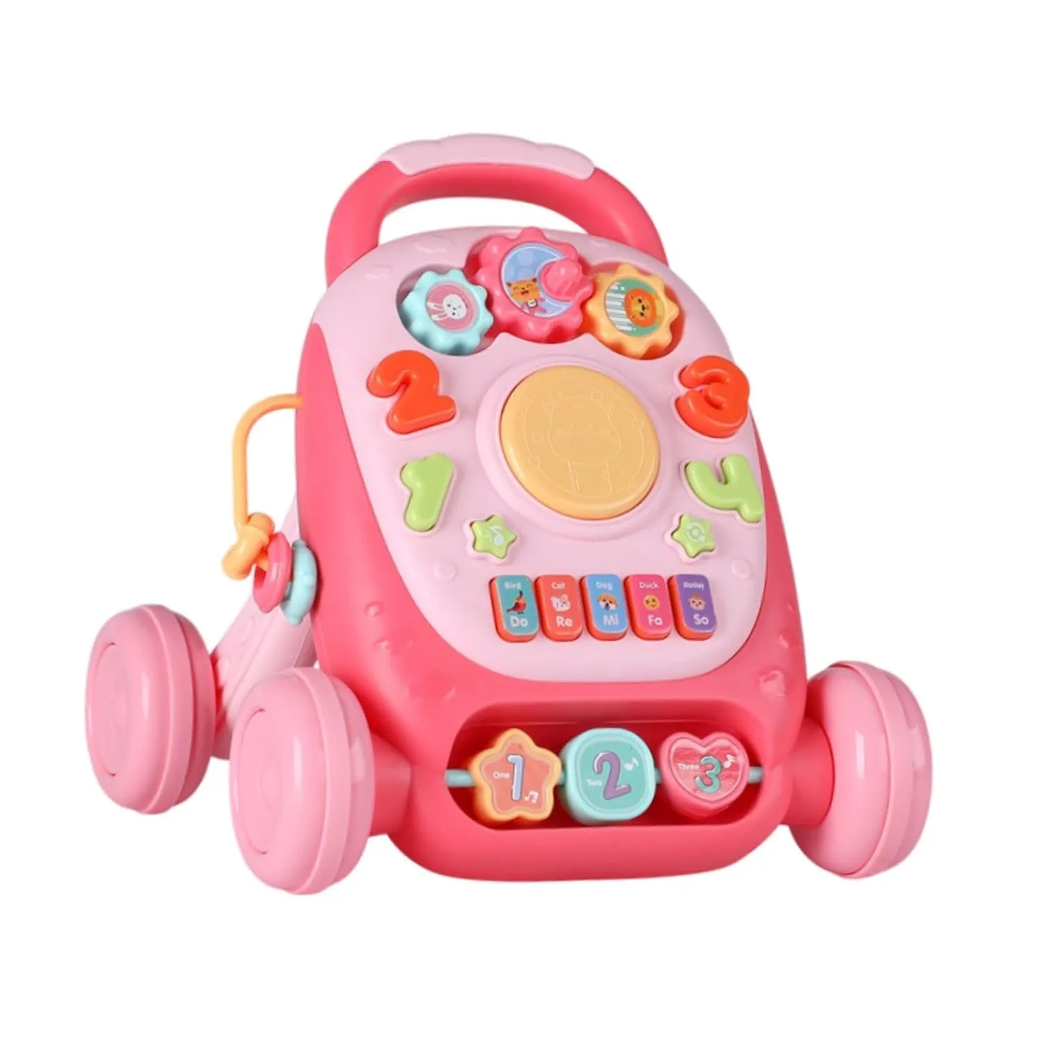 Push Toy,Musical Walking Toy,Interactive Sound Learning Activity Center, Pink