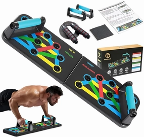 Push Up Board 9 in 1 with Adjustable Jump Rope | Push Up Board for Men & Women | Multi-functional Push Up Bar System | Perfect Pushup Board for Exercise | Strength Training Equipment | Skipping Rope