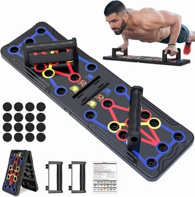 Push Up Board, Hinsarcd Foldable Multi-Function 30 In 1 Push Up Bar Chest Muscle Exercise Professional Protable Homeworkout Equipment Pushup Board Fitness Burn Fat Strength Training for Men & Women