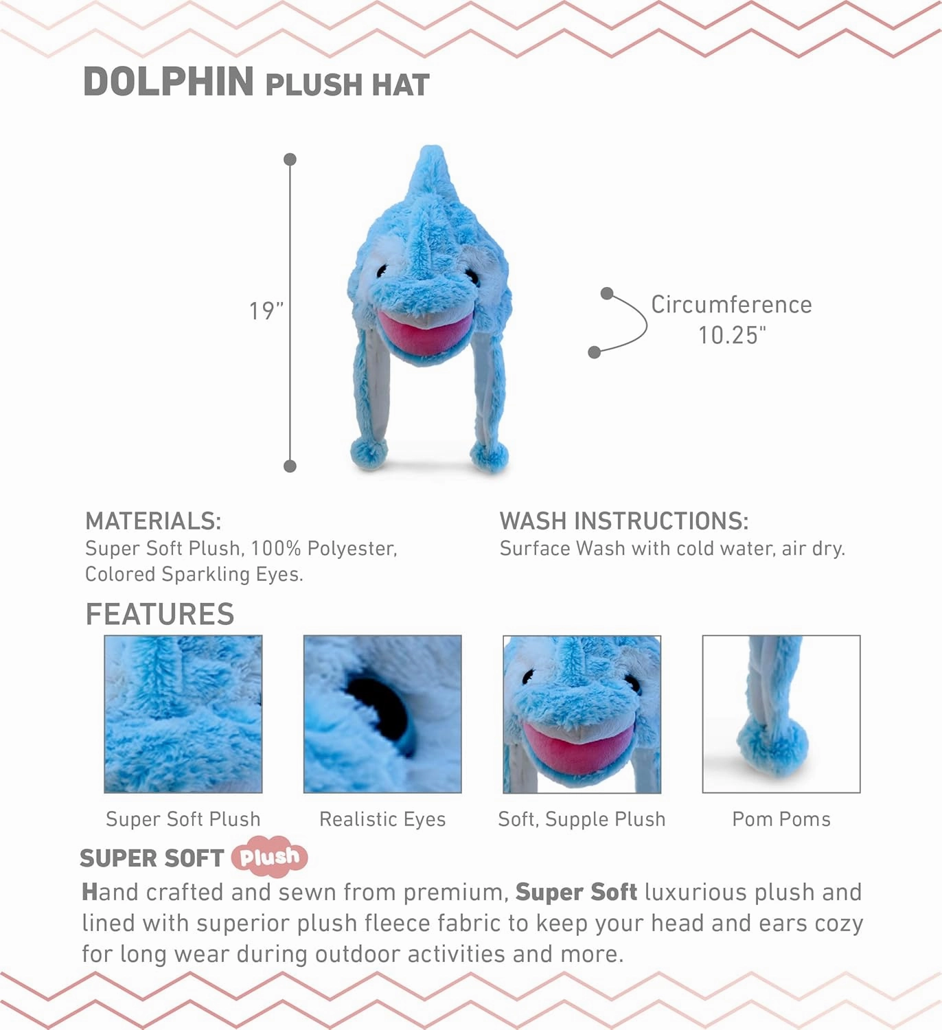 Puzzled Brown Moose Plush Hat - Super Soft Warm Hat With Ear Flaps, Cozy Fleece Winter Hat For Kids & Teens - One Size