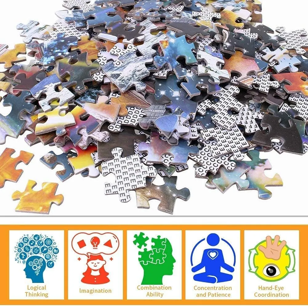 Puzzles 500 Piece for Adults Elephants Animal Puzzle - African Wildlife Elephant Jigsaw Puzzles Props for Adolescent Children Educational Game Artwork Challenge Toys DIY Modern Home Decoration