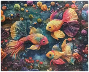 Puzzles for Adults 500 Pieces - Colorful Fish Funny Boxed Puzzles,Challenging and Relaxing Gifts Idea for Puzzle Enthusiasts