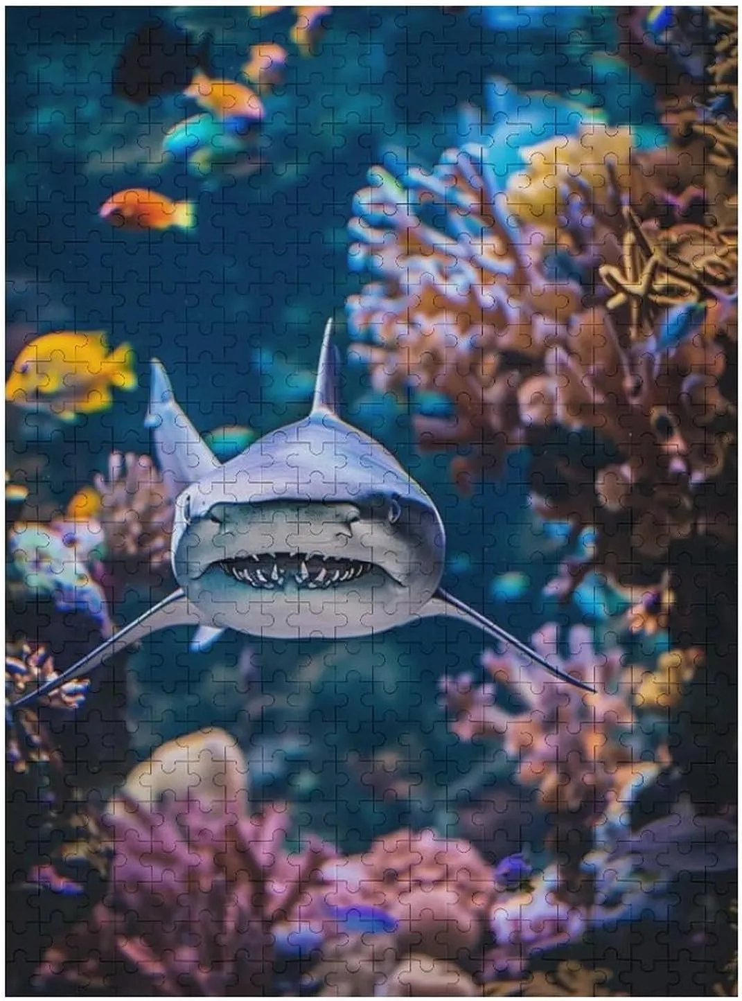 Puzzles for Adults 500 Pieces - Shark Fish Animals Funny Challenging Abstract Art Puzzle Brain Teaser Activity