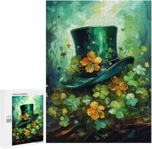 Puzzles for Adults 500 Pieces - St. Patrick's Day Funny Educational Puzzles Toys for Boys and Girls
