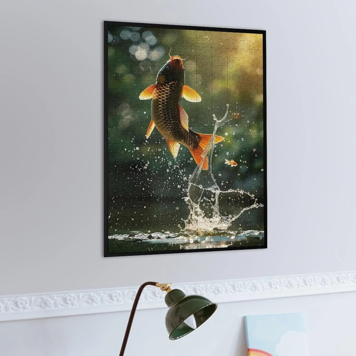 Puzzles for Adults 500 Pieces - The Carp Leaping Out of The Water Fish Funny Puzzle, Seek and Find Activities, Travel Toys for Toddlers and Kids