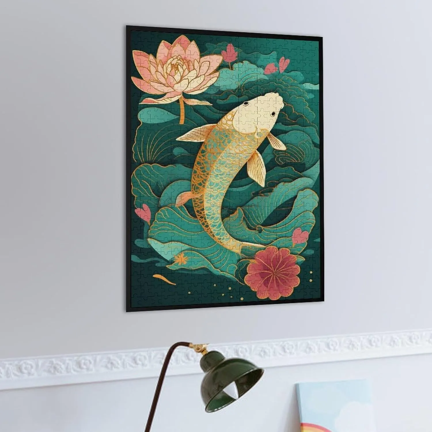 Puzzles for Adults 500 Pieces - Vintage Koi Fish Funny Educational Puzzles Toys for Boys and Girls