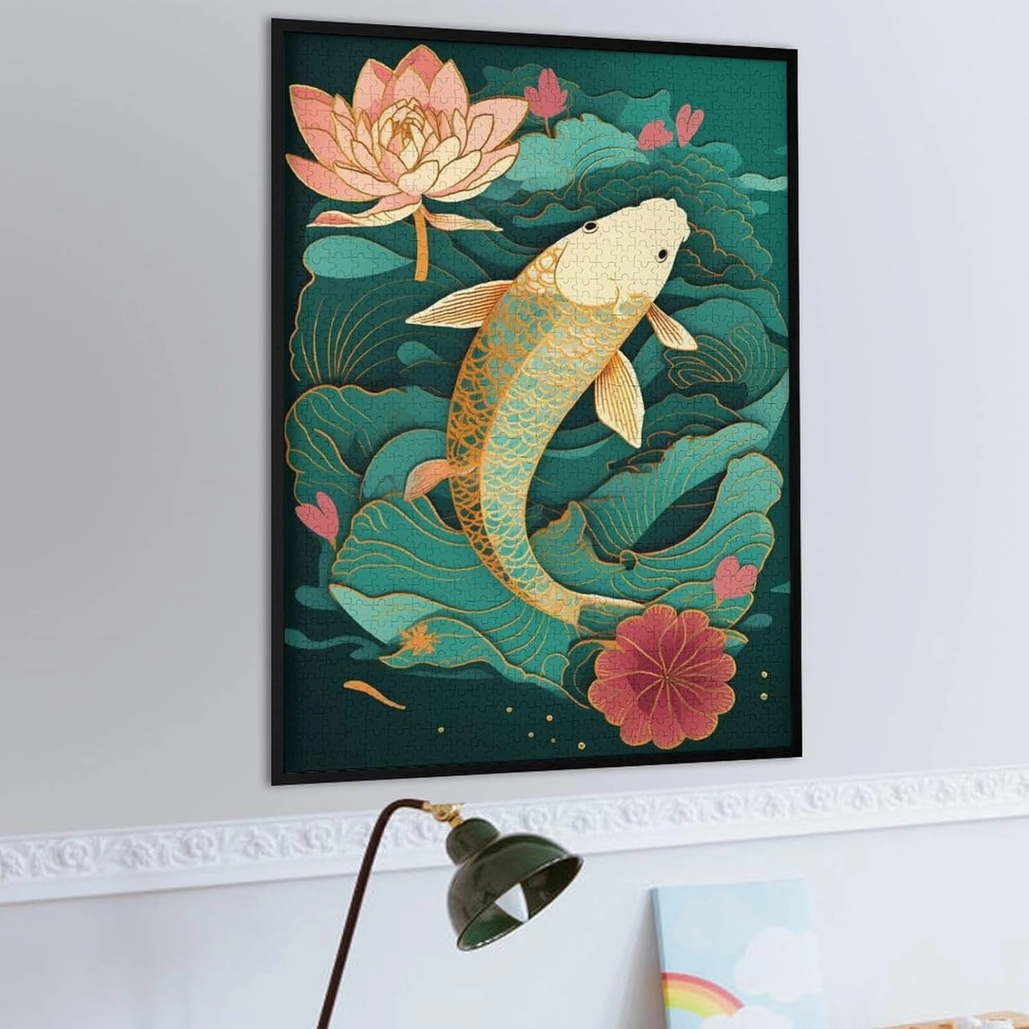 Puzzles for Adults 1000 Pieces - Vintage Koi Fish Funny Inspirational Wooden Jigsaw Puzzles for Family Activities Games