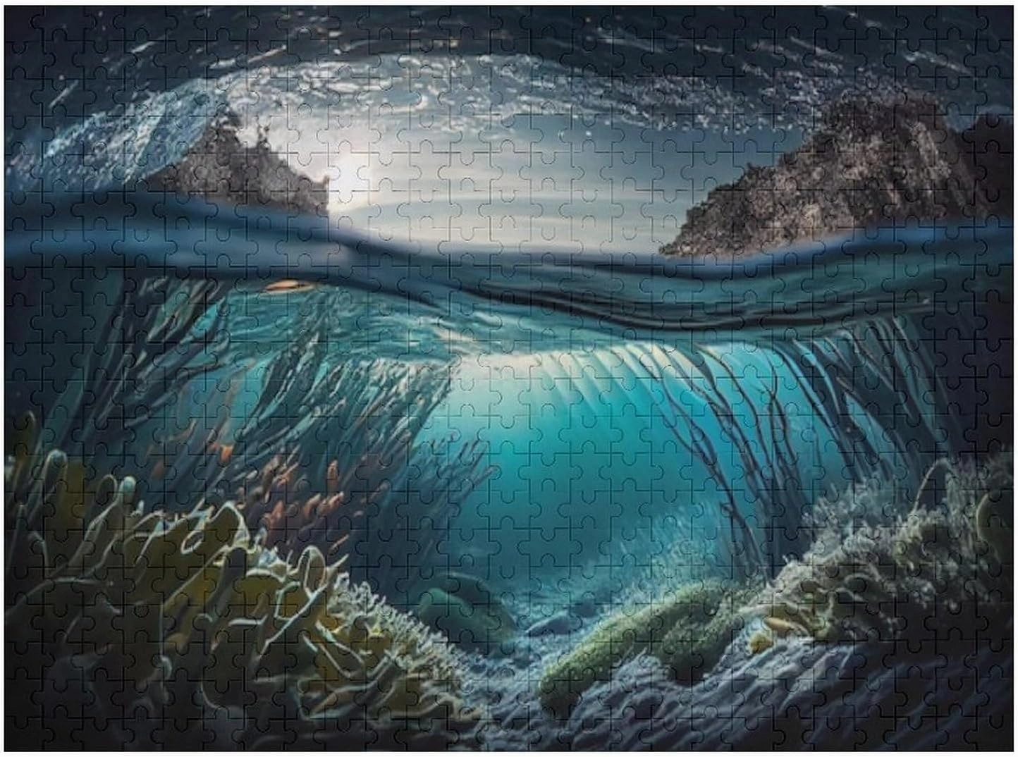 Puzzles for Adults 500 Pieces - Deep Colorful School Fish Swims Funny Puzzles Poster Family Reunion Puzzle, Toys for Boys and Girl