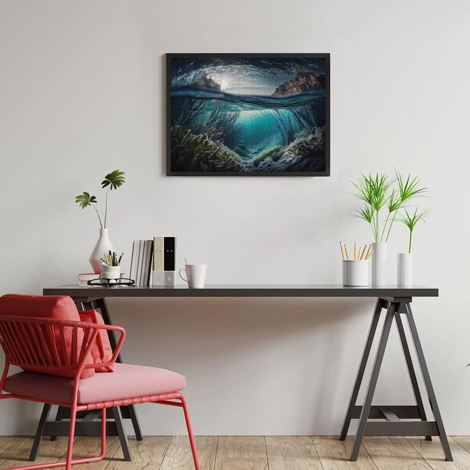Puzzles for Adults 500 Pieces - Deep Colorful School Fish Swims Funny Puzzles Poster Family Reunion Puzzle, Toys for Boys and Girl