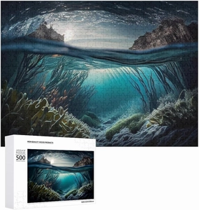 Puzzles for Adults 500 Pieces - Deep Colorful School Fish Swims Funny Puzzles Poster Family Reunion Puzzle, Toys for Boys and Girl
