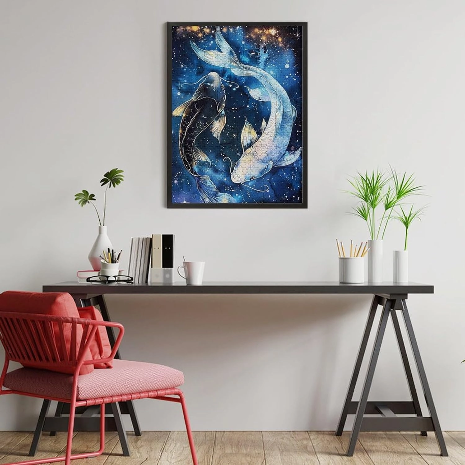 Puzzles for Adults 500 Pieces - Fish Koi Fish Swimming in Space Hi-Definition Printing Beautiful Drawings,for Bedroom Decor Family Holidays,Elevate Yourself Gift Decor