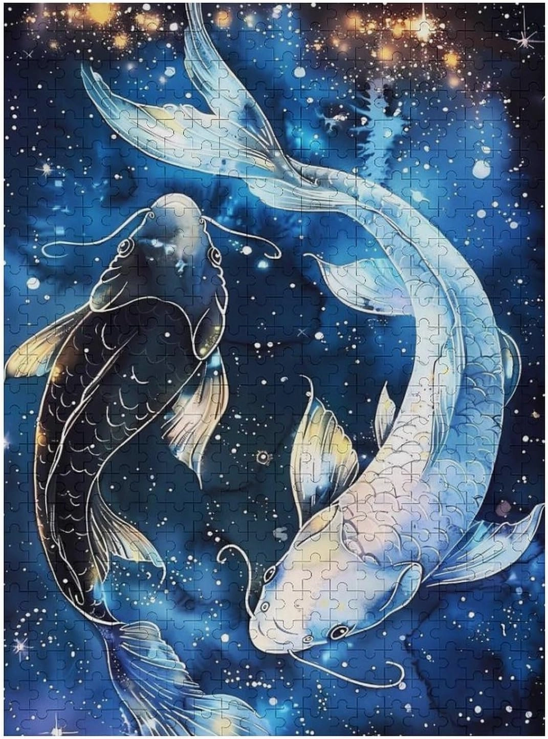 Puzzles for Adults 500 Pieces - Fish Koi Fish Swimming in Space Hi-Definition Printing Beautiful Drawings,for Bedroom Decor Family Holidays,Elevate Yourself Gift Decor