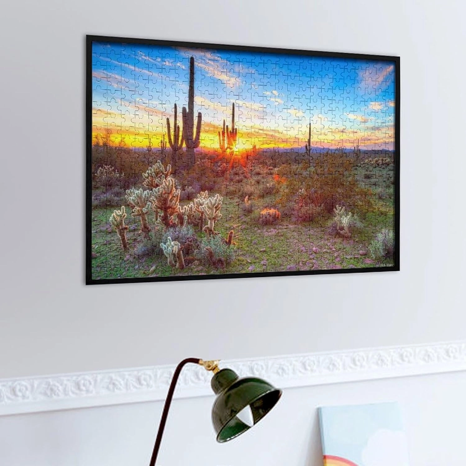 Puzzles for Adults 500 Pieces - Saguaro Cactus Sunrise Sunshine Natural Plants Arizona Desert Pictures Puzzle for Stress Relief and Leisure Home Decor Collectibles