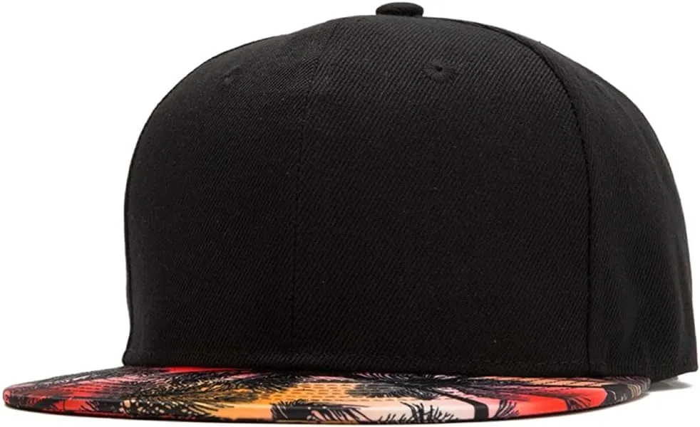 Quanhaigou Snapback Hat for Men Women,Hip Hop Style Colorful Flat Bill Hats Teens Adjustable Baseball Cap
