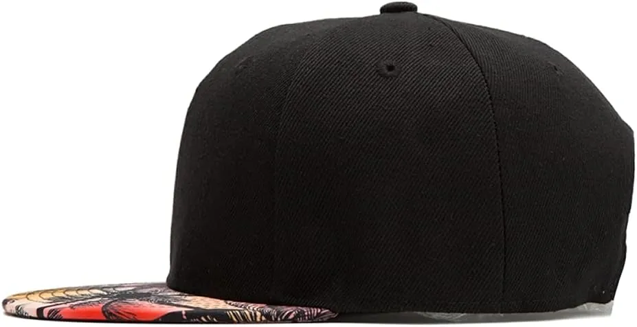 Quanhaigou Snapback Hat for Men Women,Hip Hop Style Colorful Flat Bill Hats Teens Adjustable Baseball Cap