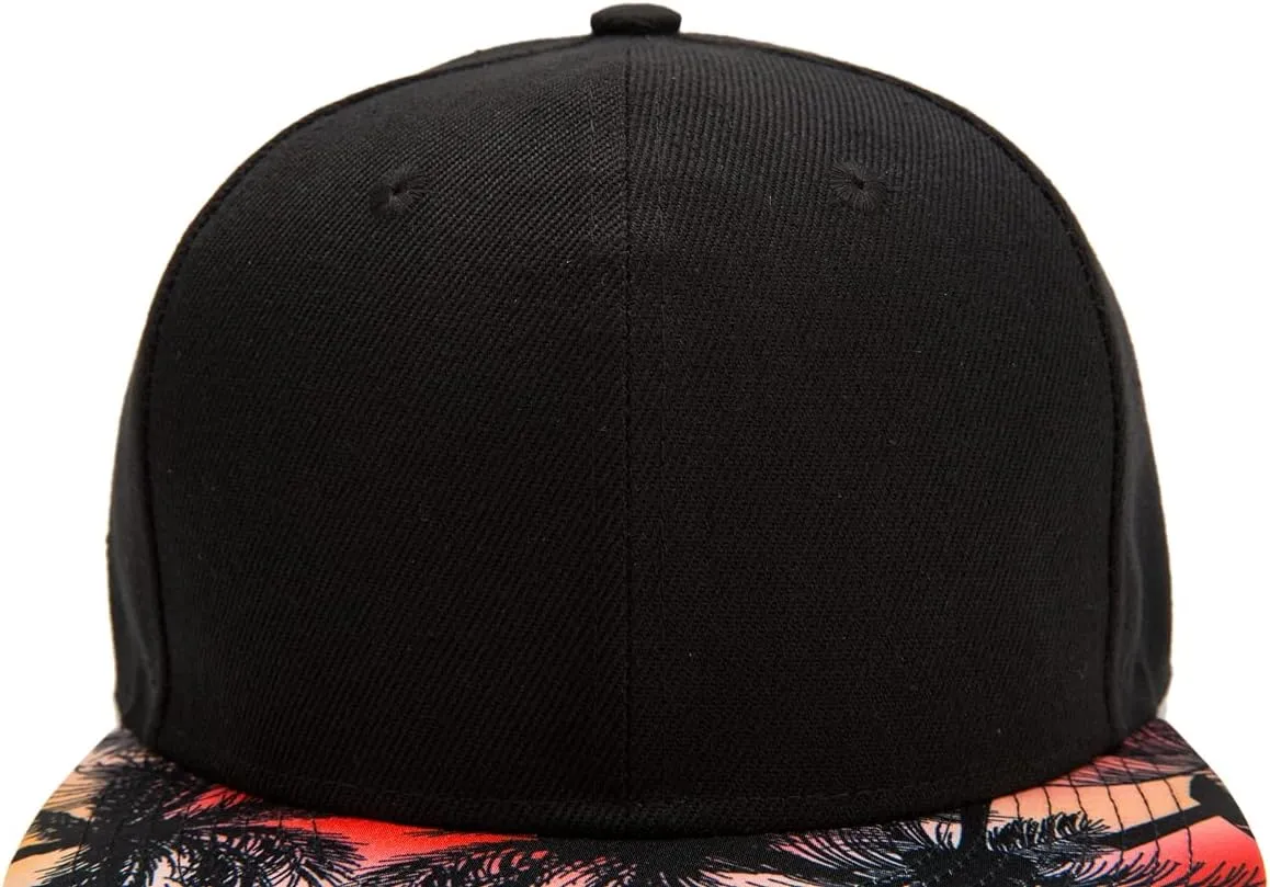 Quanhaigou Snapback Hat for Men Women,Hip Hop Style Colorful Flat Bill Hats Teens Adjustable Baseball Cap