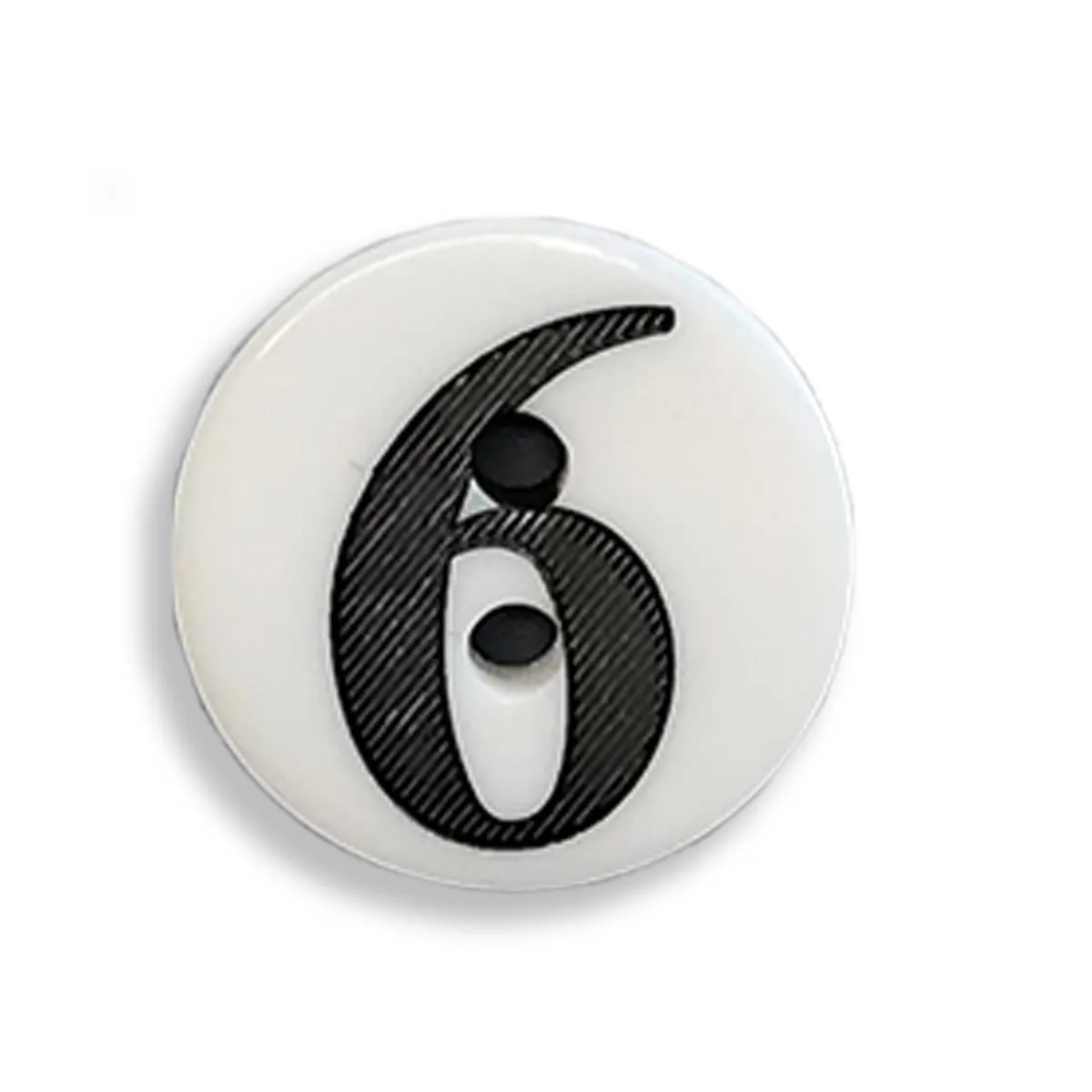 "6" Button (white)