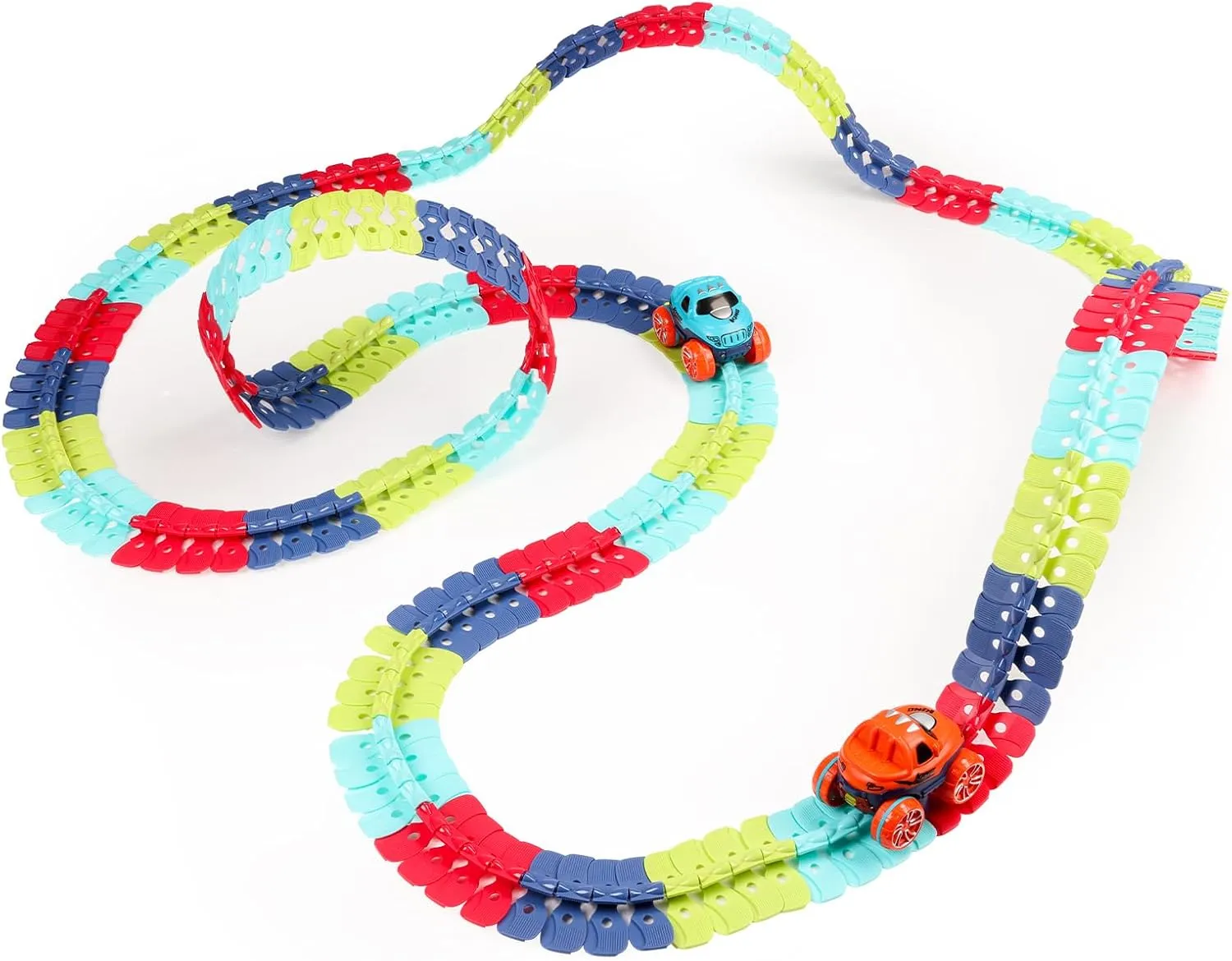 Race Track Toys for Boys Kids with LED Light-Up Race Car,Flexible Changeable Race Car Track Toys for 3 4 5 6 7 8 Year Old Boys Girls as Best Birthday Gifts (200PCS,2car)