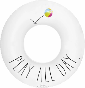 Rae Dunn x CocoNut Float Junior Ring Floats - 32 Inch Inflatable Raft & Durable Water Inner Tube - Stable Ride-On for Summer Parties & Swim Events