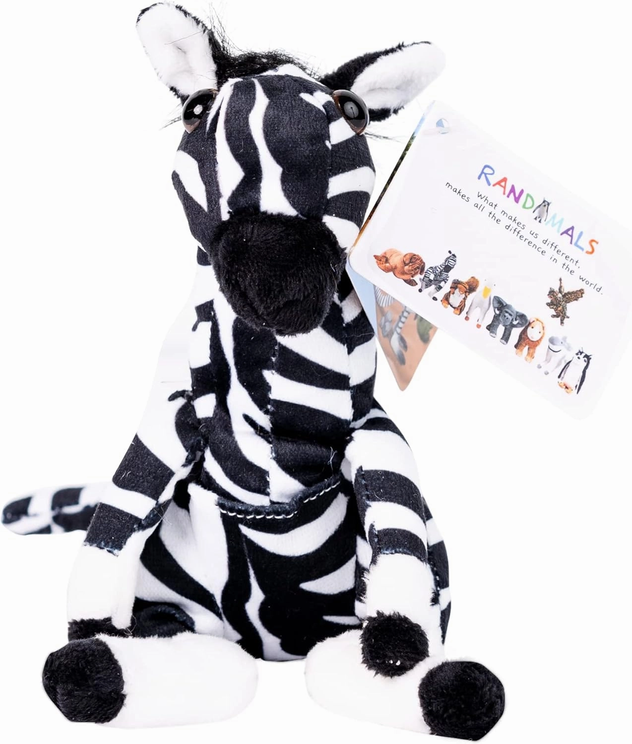 Randimals Randimini Collection Zebra Kangaroo Called Zangaroo. Floppy Plush Bean Filled Toy 6.5”, Soft & Huggable, Premium Quality Hybrid Animal Friend Encourages Adventure & Imagination
