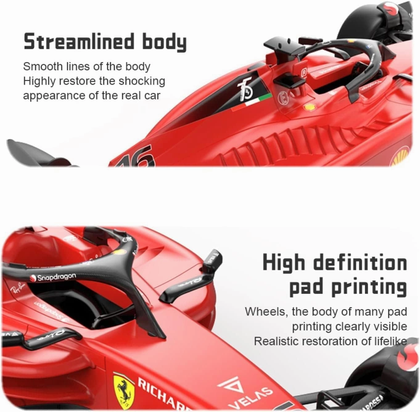 RASTAR Ferrari F1-75 Model RC Car, 1/18 Scale 2022 Ferrari Formula 1 Remote Control Car F1 Racing Car, Raced by Charles Leclerc   Carlos Sainz