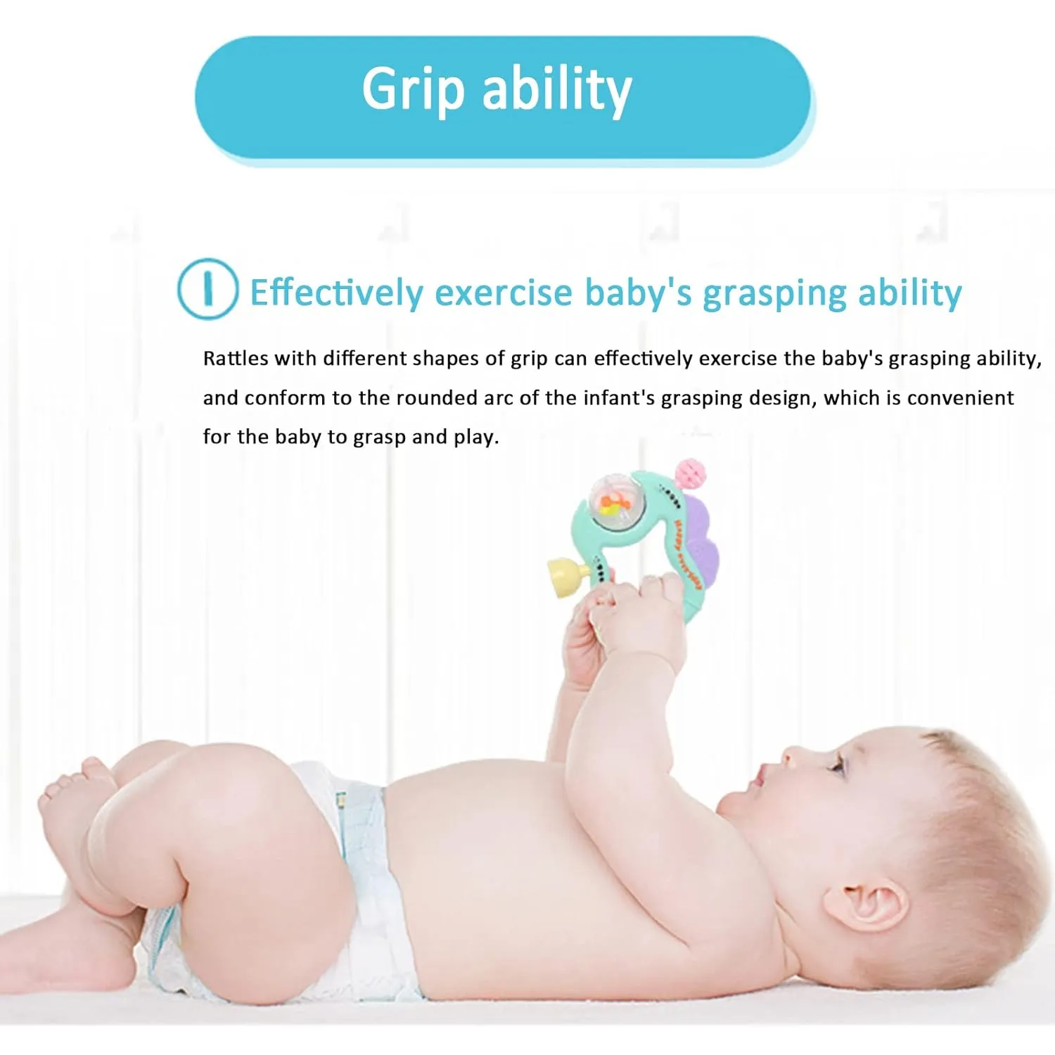 Rattles for Infants Teething Toys for Babies 3-6-12 Months Developmental Baby Early Education Toys Newborn Silicone Puzzle Teether Toy Baby Girl Toy Giraffe Elephant Toys (11-Pack)