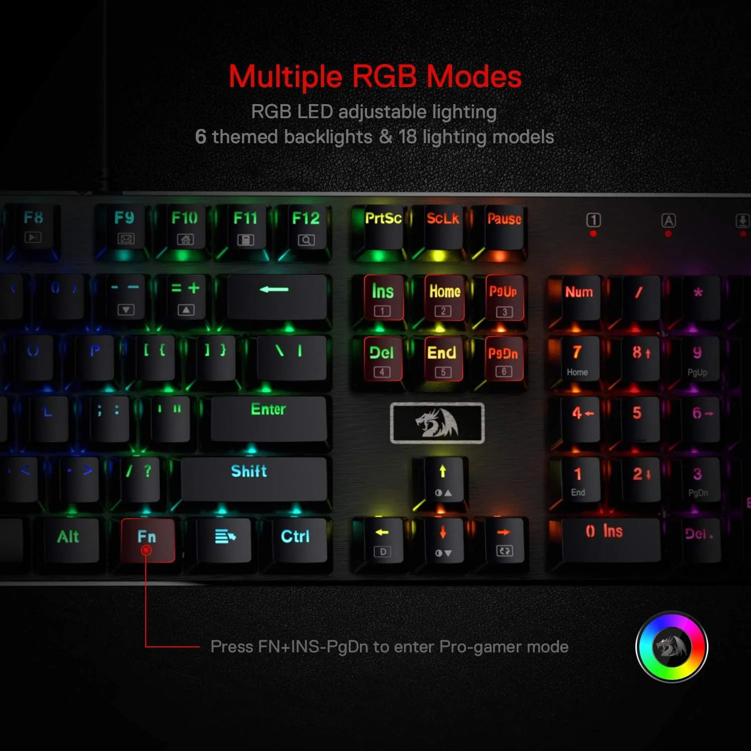 Redragon K556 RGB LED Backlit Wired Mechanical Gaming Keyboard, 104 Keys Hot-Swap Mechanical Keyboard w/Aluminum Base, Upgraded Socket and Noise Absorbing Foams, Soft Tactile Brown Switch