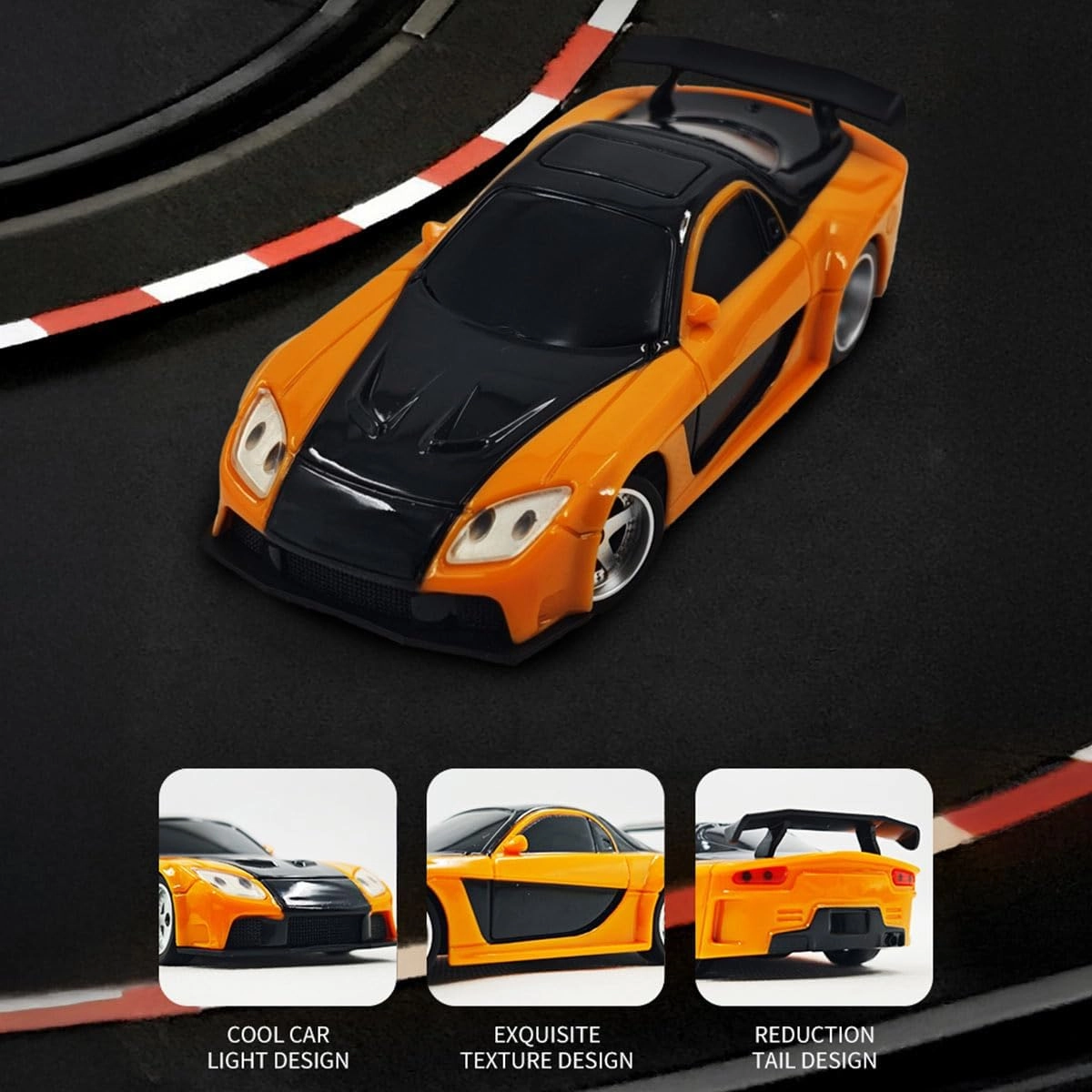 Remote Control Car with Lights, 1/43 Scale Full-Proportional Mini Electric RC Drift Racing Car, RC Cars Model Kit Creative Gifts for Adults - RTR