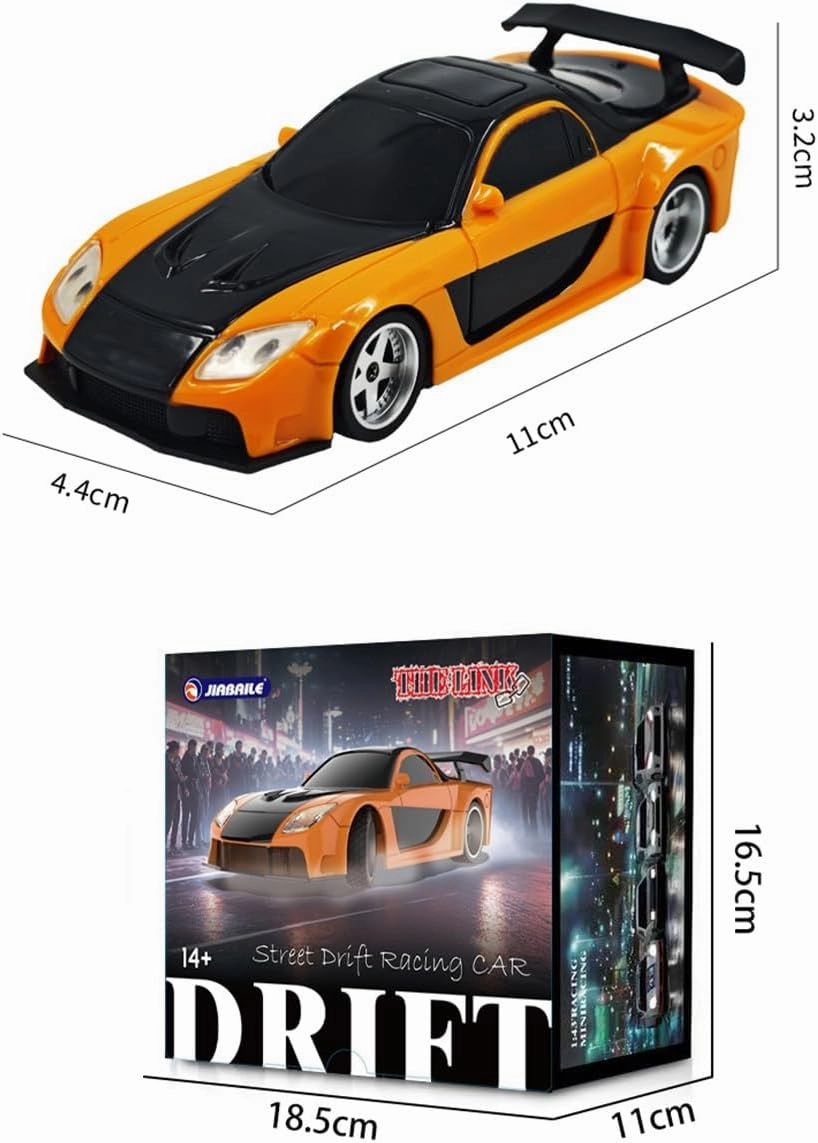 Remote Control Car with Lights, 1/43 Scale Full-Proportional Mini Electric RC Drift Racing Car, RC Cars Model Kit Creative Gifts for Adults - RTR