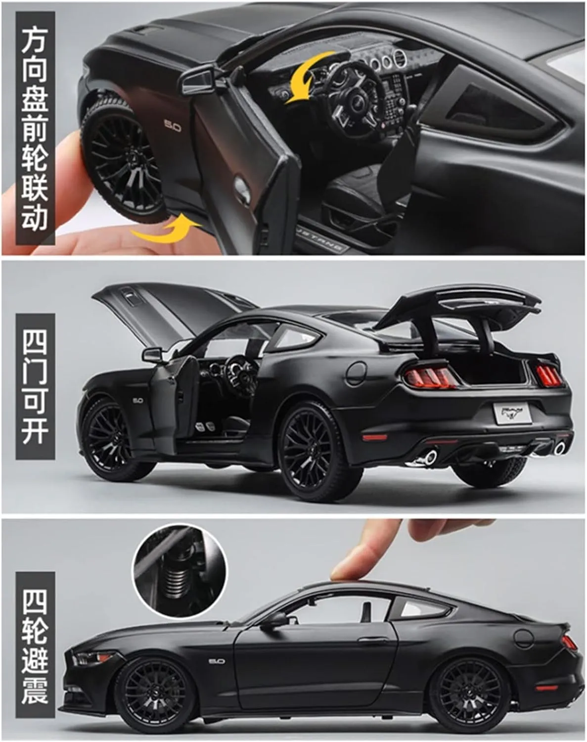 Resin Car Vehicle Model 1 18 Fit for Ford Mustang 5.0 GT Alloy Simulation Car Model Boys Collection Decoration Festive Deluxe Gift(Size:Red)