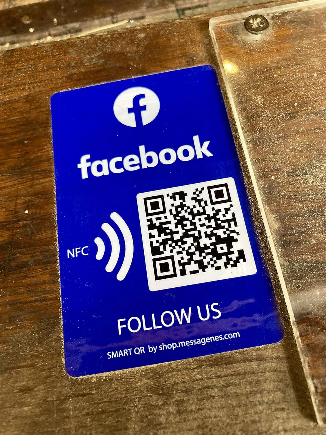 Reusable Followers and Likes Tap Sticker for Facebook - 2-Stickers Pack - QR&Tap Sticker - Follow us on Facebook Tap Sticker - iPhone&Android - Boost My Followers Sticker - Set Up at Home| MESSAGENES